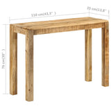 Console Table 110x35x76 cm Rough Mango Wood - Close-Up Angle