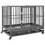 Dog Cage With Wheels Steel 92x62x76 Cm