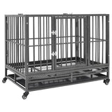 Dog Cage With Wheels Steel 92x62x76 Cm