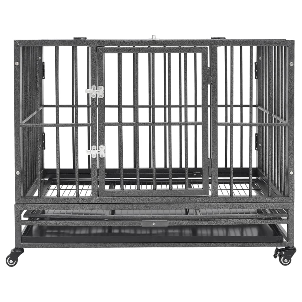 Dog Cage With Wheels Steel 92x62x76 Cm
