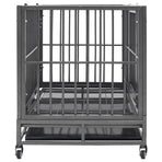 Dog Cage With Wheels Steel 92x62x76 Cm