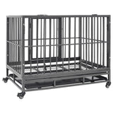 Dog Cage With Wheels Steel 92x62x76 Cm
