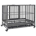 Dog Cage With Wheels Steel 92x62x76 Cm