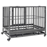 Dog Cage with Wheels Steel 92x62x76 cm - Top-Down View