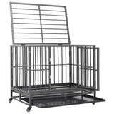 Dog Cage With Wheels Steel 92x62x76 Cm