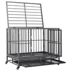 Dog Cage With Wheels Steel 92x62x76 Cm