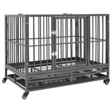 Dog Cage with Wheels Steel 102x72x85 cm