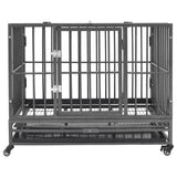 Dog Cage with Wheels Steel 102x72x85 cm - Front View