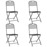 Folding Garden Chairs 4 pcs Expanded Metal Mesh Anthracite - Front View