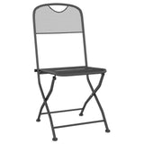 Folding Chairs 4 pcs Expanded Metal Mesh Anthracite