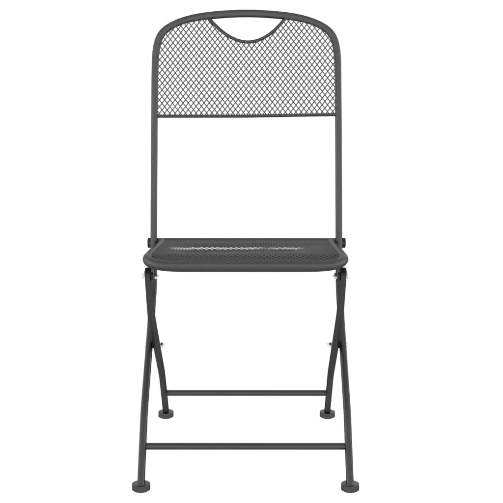 Folding Chairs 4 pcs Expanded Metal Mesh Anthracite