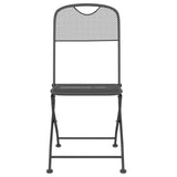 Folding Garden Chairs 4 pcs Expanded Metal Mesh Anthracite - Top-Down View