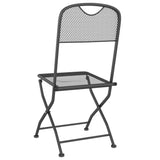 Folding Garden Chairs 4 pcs Expanded Metal Mesh Anthracite - Rear View