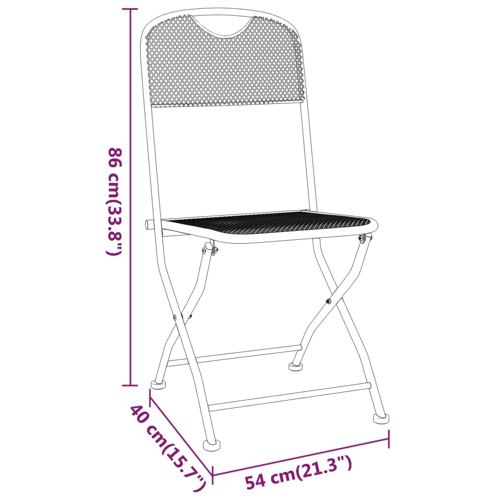 Folding Chairs 4 pcs Expanded Metal Mesh Anthracite