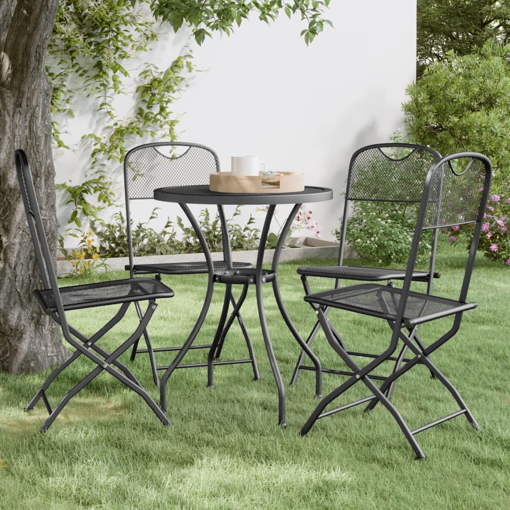 Folding Chairs 4 pcs Expanded Metal Mesh Anthracite