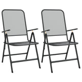 Folding Garden Chairs 2 pcs Expanded Metal Mesh Anthracite - Front View