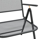 Folding Garden Chairs 2 pcs Expanded Metal Mesh Anthracite - Low Angle