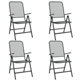 Folding Garden Chairs 4 pcs Expanded Metal Mesh Anthracite - Front View
