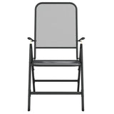 Folding Garden Chairs 4 pcs Expanded Metal Mesh Anthracite - Top-Down View