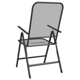 Folding Garden Chairs 4 pcs Expanded Metal Mesh Anthracite - Rear View