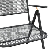 Folding Garden Chairs 4 pcs Expanded Metal Mesh Anthracite - Low Angle