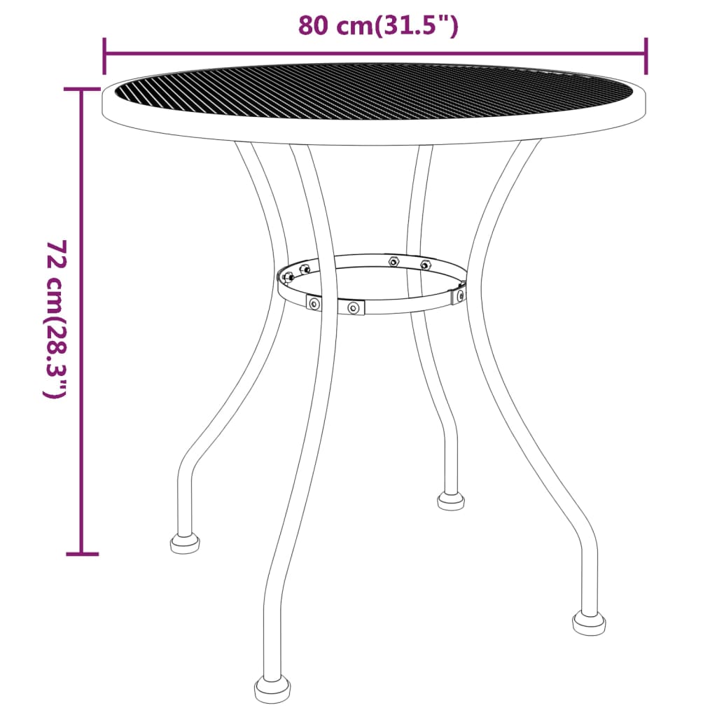 Garden Table ?0x72 cm Expanded Metal Mesh Anthracite