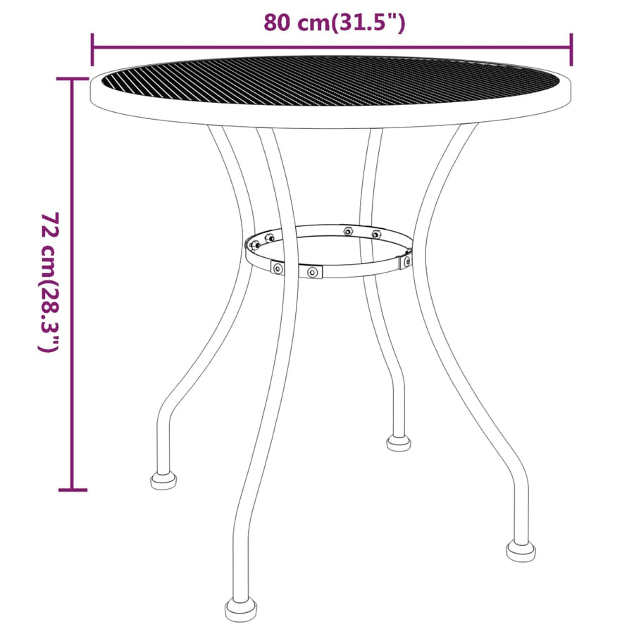 Garden Table ?0x72 cm Expanded Metal Mesh Anthracite
