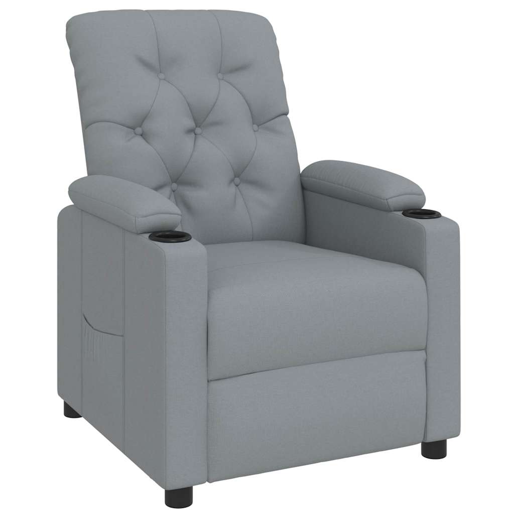 Recliner Chair Light Grey Fabric