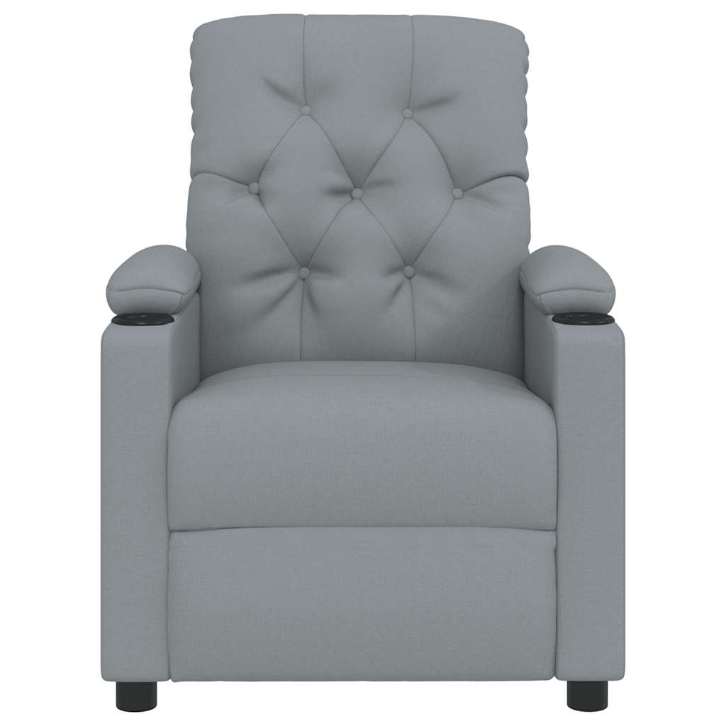 Recliner Chair Light Grey Fabric