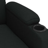 Recliner Chair Black Fabric - Rear View