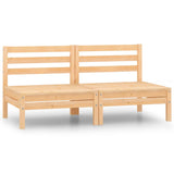 Garden 2-Seater Sofa Solid Wood Pine - Front View
