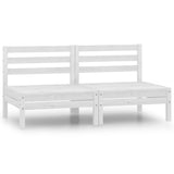 Garden 2-Seater Sofa White Solid Pinewood - Front View