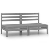 Garden 2-Seater Sofa Grey Solid Wood Pine