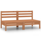 Garden 2-Seater Sofa Honey Brown Solid Wood Pine