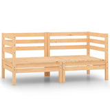 Garden 2-Seater Sofa Solid Wood Pine - Front View
