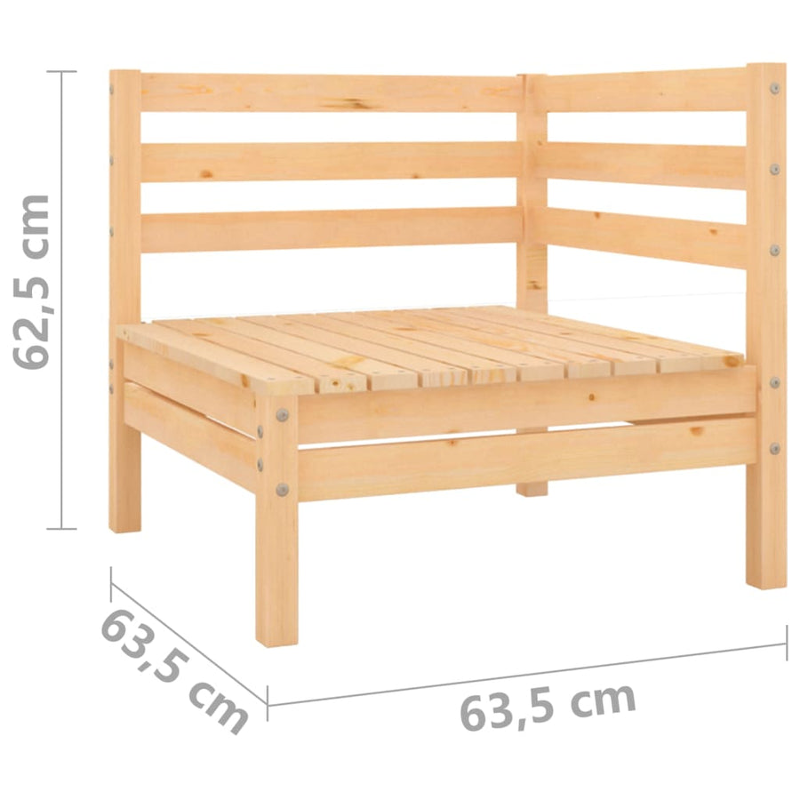 Garden 2-Seater Sofa Solid Pinewood