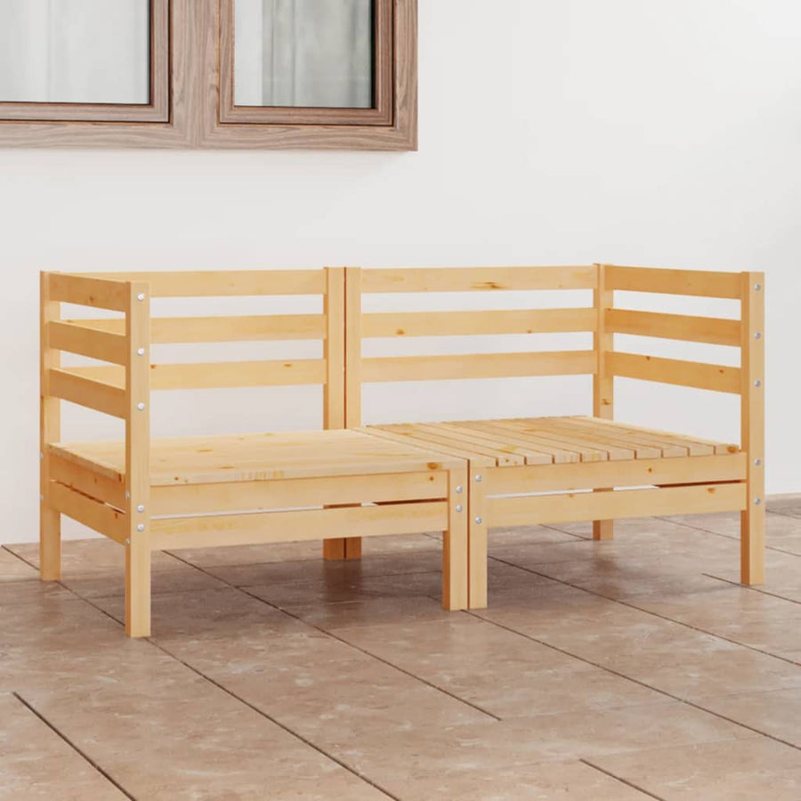 Garden 2-Seater Sofa Solid Pinewood