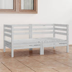 Garden 2-Seater Sofa White Solid Pinewood