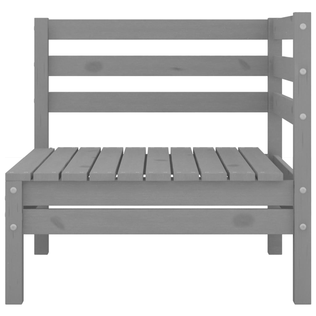 Garden 2-Seater Sofa Grey Solid Wood Pine