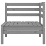 Garden 2-Seater Sofa Grey Solid Wood Pine