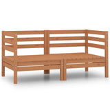Garden 2-Seater Sofa Honey Brown Solid Wood Pine