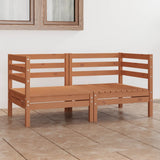 Garden 2-Seater Sofa Honey Brown Solid Wood Pine