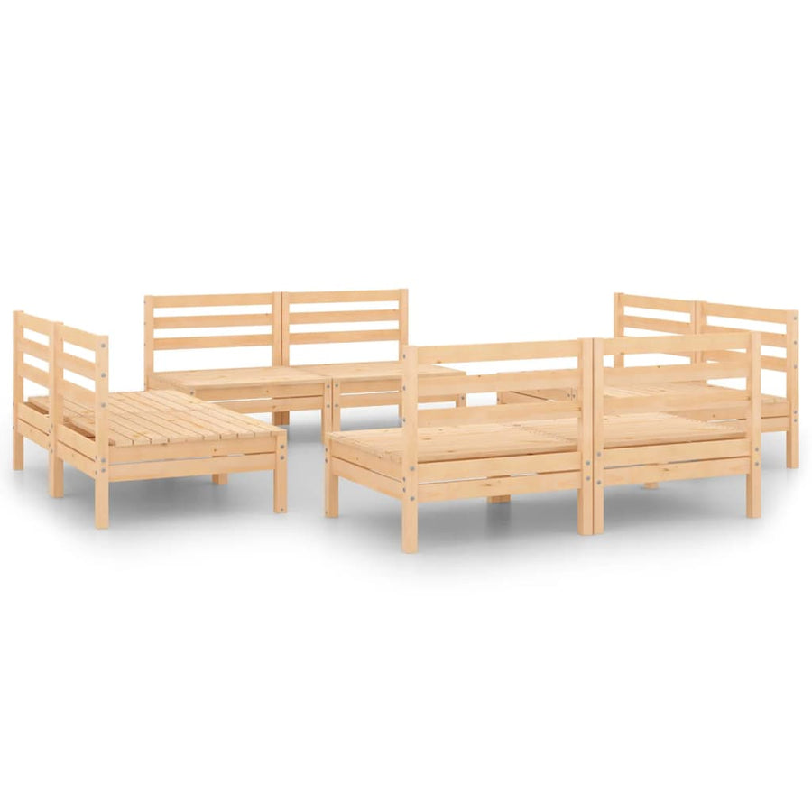8 Piece Garden Lounge Set Solid Pinewood
