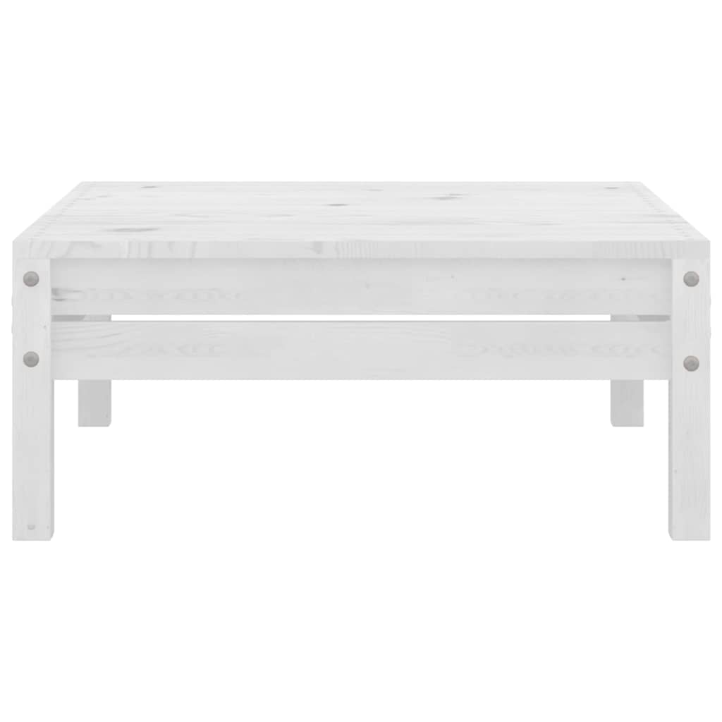 9 Piece Garden Lounge Set White Solid Pinewood