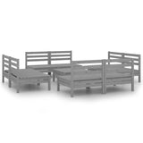 9 Piece Garden Lounge Set Grey Solid Pinewood