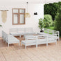 13 Piece Garden Lounge Set White Solid Pinewood