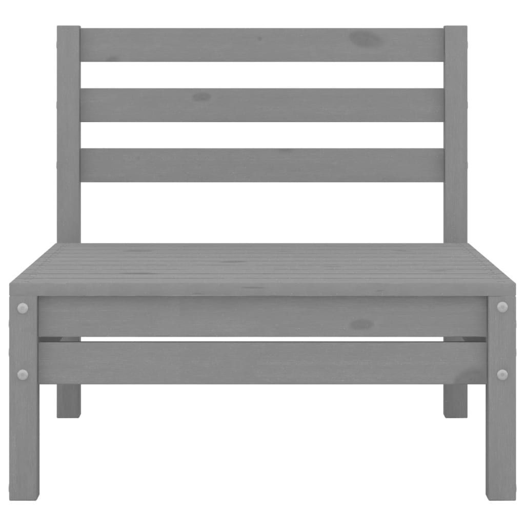 13 Piece Garden Lounge Set Grey Solid Pinewood