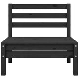 13 Piece Garden Lounge Set Black Solid Pinewood