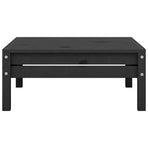 13 Piece Garden Lounge Set Black Solid Pinewood