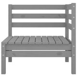 8 Piece Garden Lounge Set Grey Solid Pinewood - Top-Down View